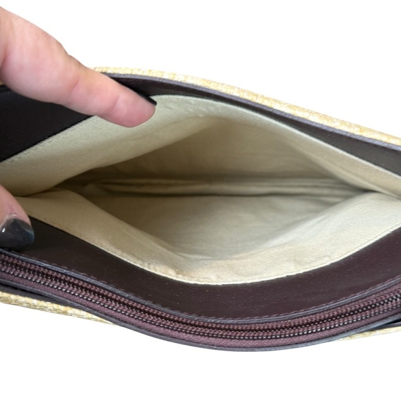 Etienne Aigner Beige and Light Brown Straw Small Shoulder Bag Shoe Charm Casual - Picture 6 of 12